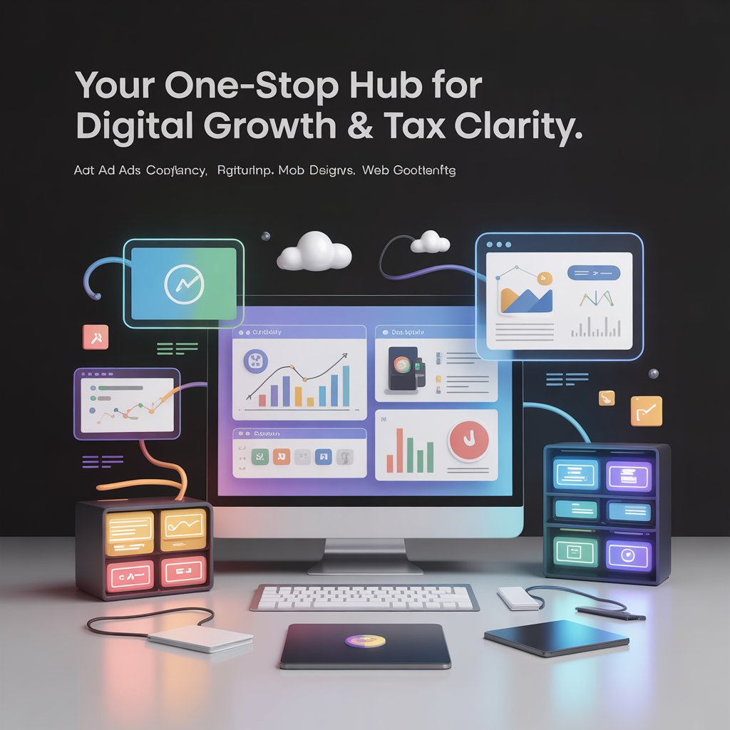 Sleek and futuristic hero banner background – AdTaxify modern design illustration.