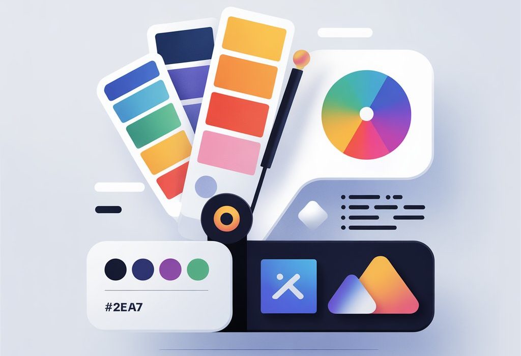A clean minimal modern flat style icon representing graphic design – AdTaxify illustration.