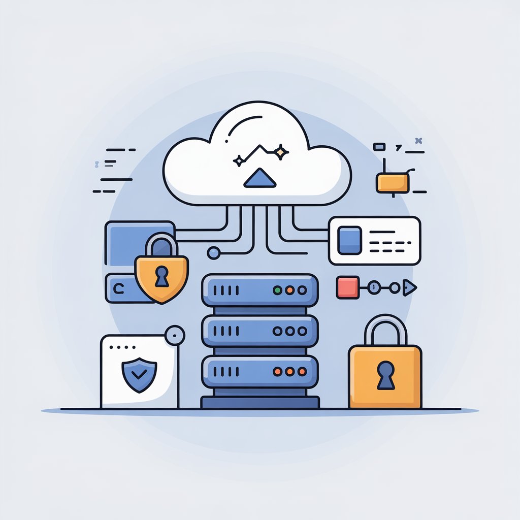 A clean minimal modern flat style icon of web hosting – simple server and cloud illustration.