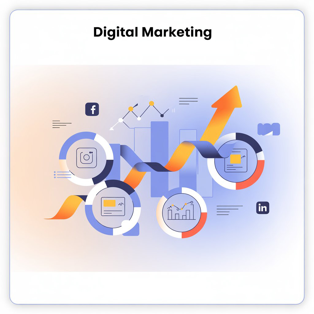 Modern website service section illustration showing creative design layout for highlighting business services
