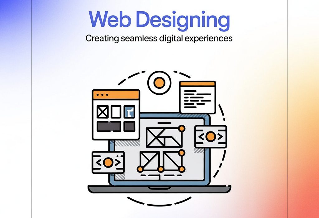 Website service section illustration with web icon – AdTaxify digital services representation.