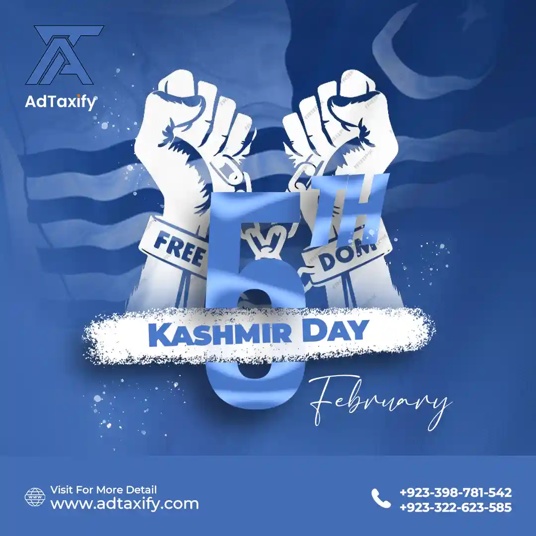 5th February Kashmir Day poster showing solidarity with the people of Kashmir - Adtaxify