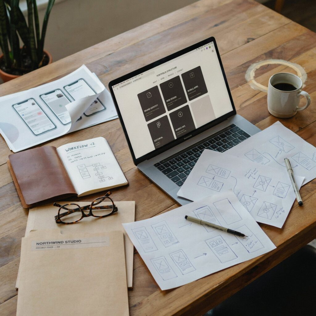 Step by step process of creating a graphic design portfolio